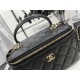 Chanel VANITY WITH CHAIN A68062 Lambskin & Gold-Tone Metal Black High