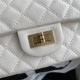 MINI 2.55 HANDBAG Aged Calfskin White & Gold-Tone Metal A