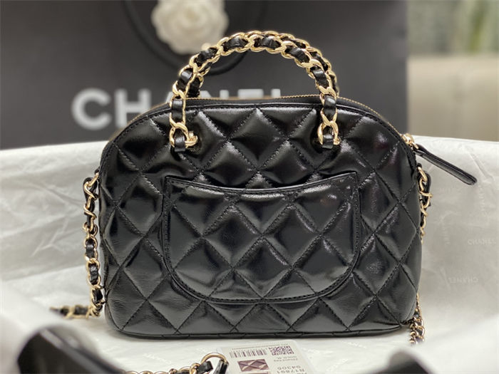 Chanel SMALL TOTE AS5130 Shiny Lambskin & Gold-Tone Metal Black High