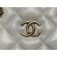 Chanel SMALL TOTE AS5130 Shiny Lambskin & Gold-Tone Metal White High