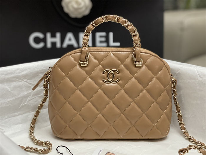 Chanel SMALL TOTE AS5130 Shiny Lambskin & Gold-Tone Metal Nude High