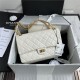 Large 2.55 HANDBAG Aged Calfskin White & Gold-Tone Metal A