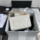 Large 2.55 HANDBAG Aged Calfskin White & Gold-Tone Metal A