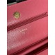 Classic Wallet on Chain AP0250 Grained Calfskin Fuchsia Gold Metal B