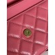 Classic Wallet on Chain AP0250 Grained Calfskin Fuchsia Gold Metal B