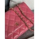 Classic Wallet on Chain AP0250 Grained Calfskin Fuchsia Gold Metal B