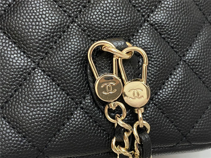 Chanel Mini Backpack Grained Calfskin Gold-Tone Metal AP3753 Black High