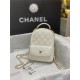 Chanel Mini Backpack Grained Calfskin Gold-Tone Metal AP3753 White High