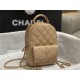 Chanel Mini Backpack Grained Calfskin Gold-Tone Metal AP3753 Beige High