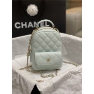 Chanel Mini Backpack Grained Calfskin Gold-Tone Metal AP3753 Blue High