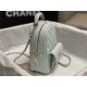 Chanel Mini Backpack Grained Calfskin Gold-Tone Metal AP3753 Blue High