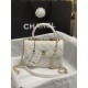 Chanel MINI FLAP BAG WITH TOP HANDLE AS4654 Lambskin & Gold-Tone Metal White A