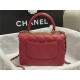 Chanel MINI FLAP BAG WITH TOP HANDLE AS4654 Lambskin & Gold-Tone Metal Red A