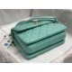 Chanel MINI FLAP BAG WITH TOP HANDLE AS4654 Lambskin & Gold-Tone Metal Green A