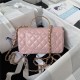 MINI FLAP BAG WITH TOP HANDLE AS4362 Lambskin & Gold-Tone Metal Pink A