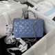 MINI FLAP BAG WITH TOP HANDLE AS2431N Lambskin & Gold-Tone Metal Blue A