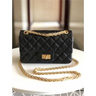 MINI 2.55 HANDBAG Aged Calfskin Black Gold Metal B