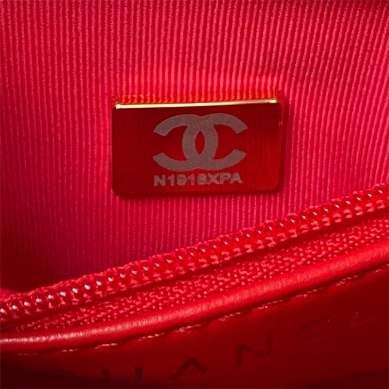 Chanel MINI SHOPPING BAG AS4416 Fabric & Gold-Tone Metal Red High