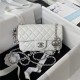 Mini FLAP BAG Lambskin Silver-Metal AS1787 White A