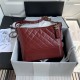 LARGE GABRIELLE HOBO BAG Aged Smooth Calfskin Burgundy High