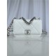 Chanel 19 WALLET ON CHAIN-A Shiny Lambskin, Gold/Silver-Tone & Ruthenium-Finish Metal White A