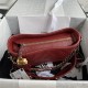 SMALL GABRIELLE HOBO BAG Aged Smooth Calfskin with Wild Handle Burgundy High