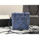 Chanel 22 MINI HANDBAG Denim & Silver-Tone Metal AS3980 High