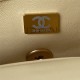 Chanel MINI FLAP BAG with Enamel buckle Lambskin & Gold-Tone Metal Beige A