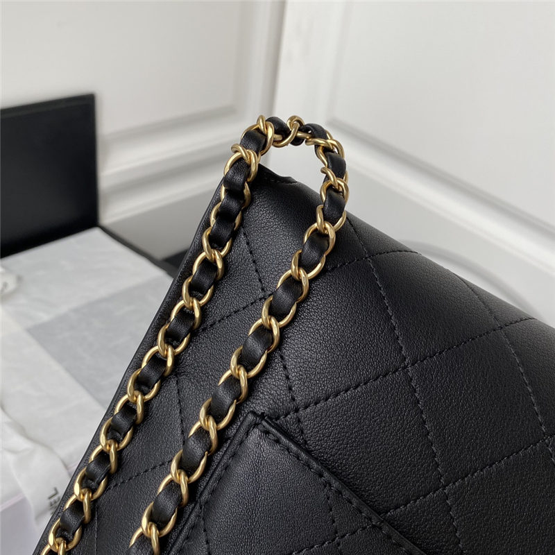 Chanel FLAP BAG AS4064 Lambskin & Gold-Tone Metal Black High