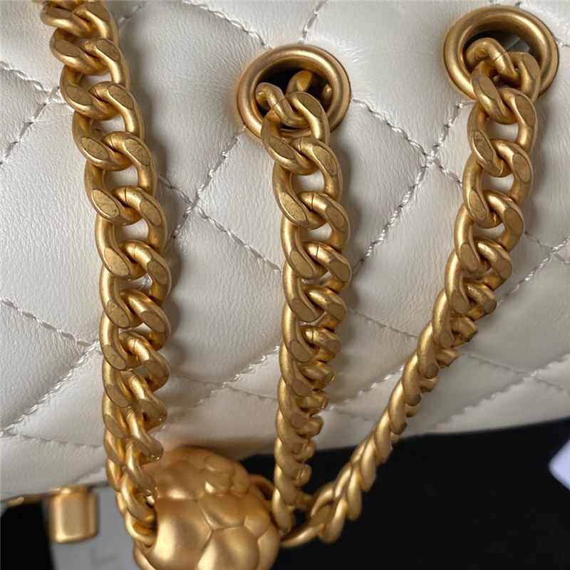 Chanel MINI FLAP BAG AS4041 Lambskin & Gold-Tone Metal White High