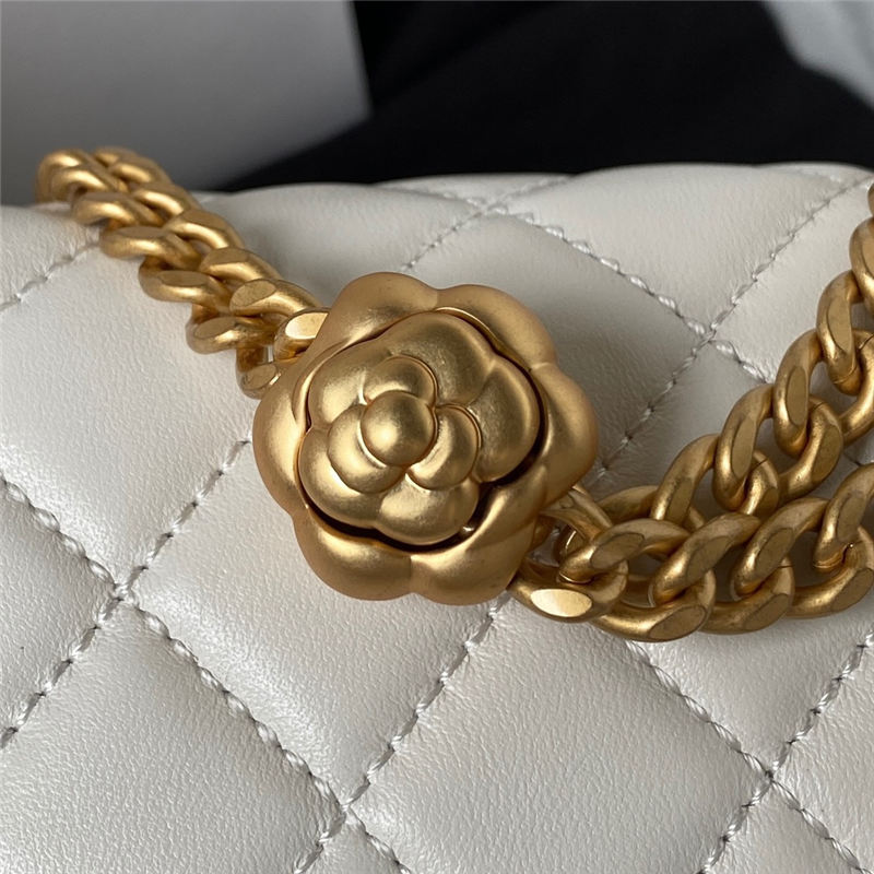 Chanel MINI FLAP BAG AS4041 Lambskin & Gold-Tone Metal White High