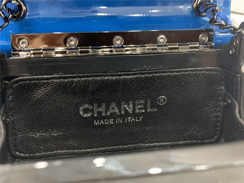 Chanel MINI EVENING BAG Plexi & Black Metal Black & Blue High