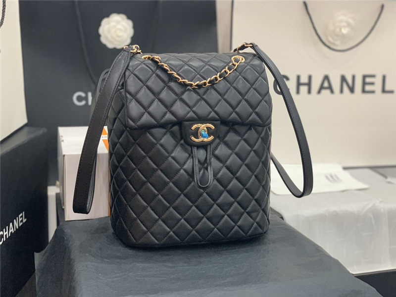 Chanel Small Backpack Lambskin 91120 Gold-Metal Black High