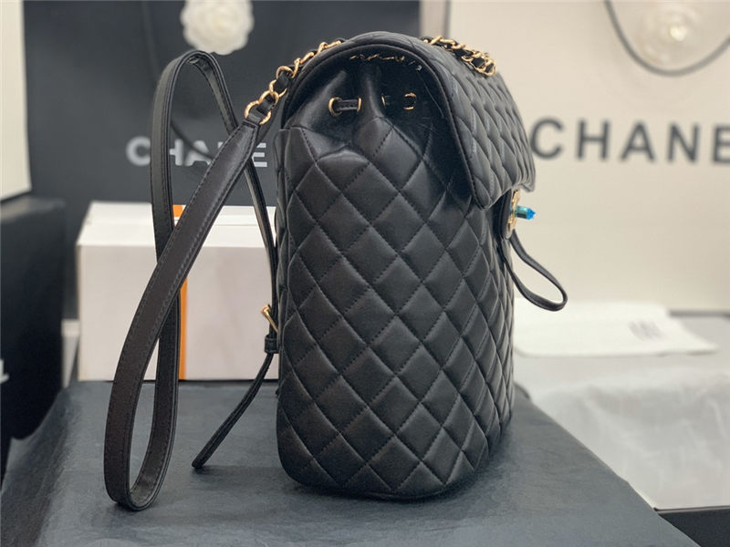 Chanel Small Backpack Lambskin 91120 Gold-Metal Black High