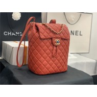 Chanel Small Backpack Lambskin 91120 Gold-Metal Red High