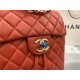 Chanel Small Backpack Lambskin 91120 Gold-Metal Red High