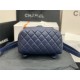 Chanel Small Backpack Lambskin 91120 Silver-Metal Navy High