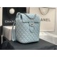 Chanel Small Backpack Lambskin 91120 Silver-Metal Blue High