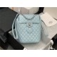 Chanel Small Backpack Lambskin 91120 Silver-Metal Blue High