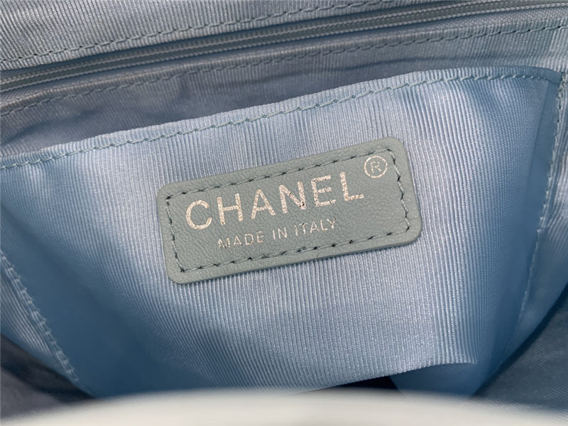 Chanel Small Backpack Lambskin 91120 Silver-Metal Blue High