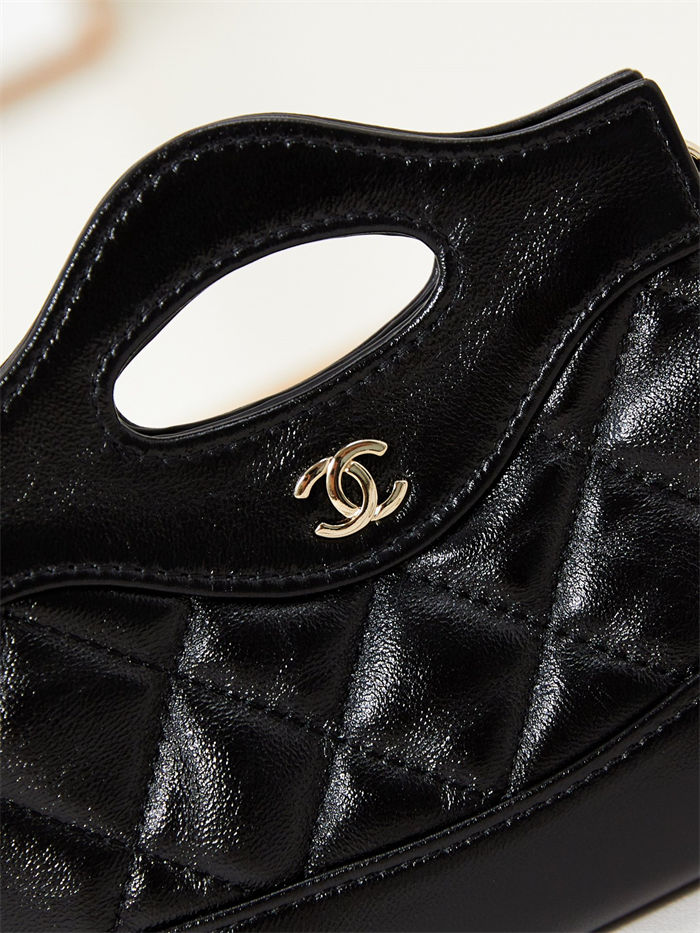 Chanel CLUTCH WITH CHAIN AP3875 Shiny Lambskin & Gold-Tone Metal Black A