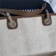 SHOPPING BAG Mixed Fibers, Calfskin & Gold-Tone Metal Beige High