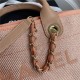 LARGE SHOPPING BAG Mixed Fibers, Calfskin & Gold-Tone Metal Orange High