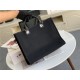 LARGE SHOPPING BAG Mixed Fibers Imitation Pearls, Silver-Tone Metal Black High