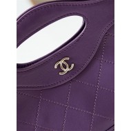 Chanel 31 Mini BAG Calfskin & Gold-Tone Metal AP3656 Purple A