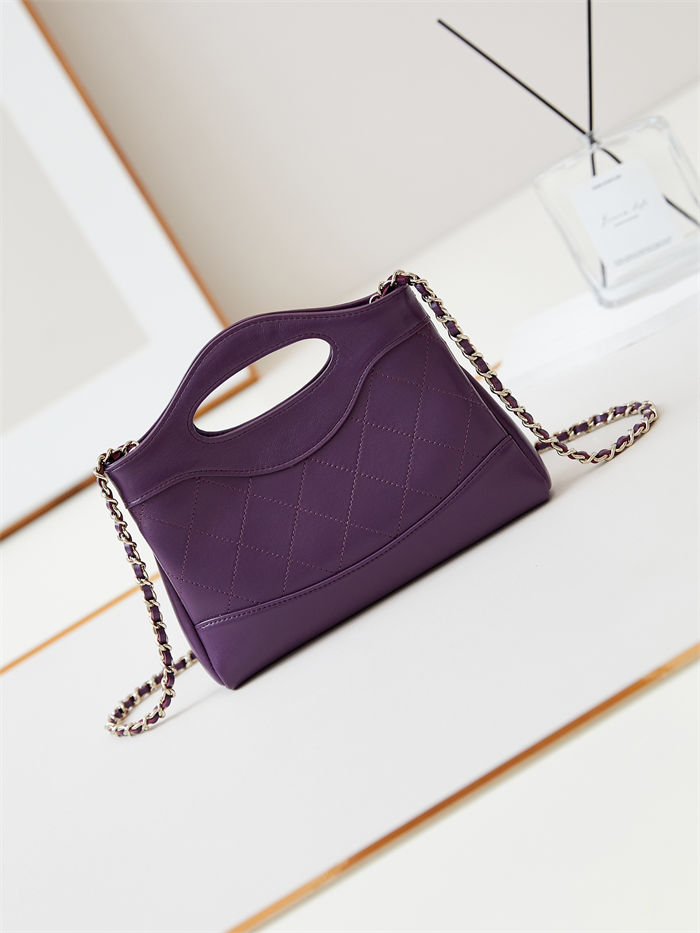 Chanel 31 Mini BAG Calfskin & Gold-Tone Metal AP3656 Purple A