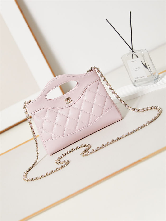 Chanel 31 Mini BAG Lambskin & Gold-Tone Metal AP3656 Pink A