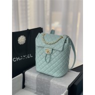 Chanel Small Backpack Lambskin 91120 Gold-Metal Blue High