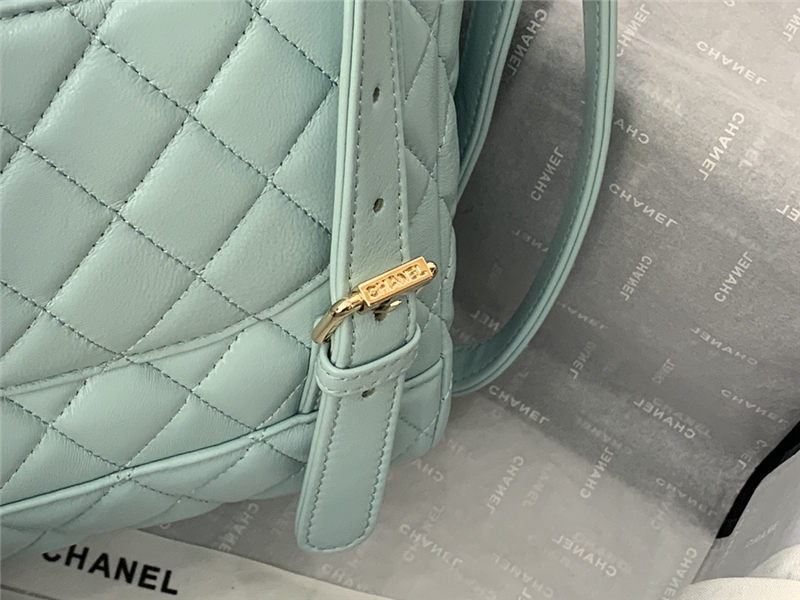 Chanel Small Backpack Lambskin 91120 Gold-Metal Blue High