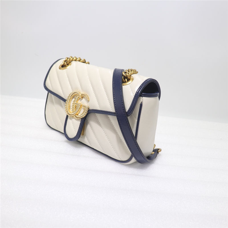 GG Marmont mini matelassé shoulder bag white High